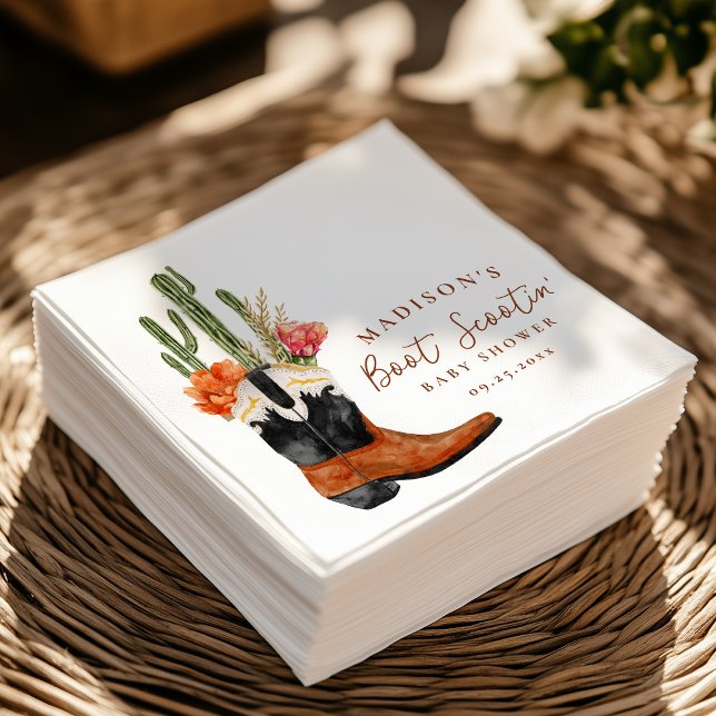 Wasserfarbe Western Boot Scootin' Babydusche Serviette (Von Creator hochgeladen)