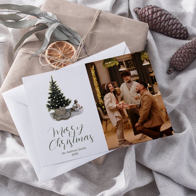 Wasserfarbe Whimsical Foto Tree Frohe Weihnachten (Von Creator hochgeladen)