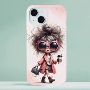 Wasserfarbe Whimsical Quirky Girl Coffee Run Case-Mate iPhone Hülle