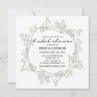 Wasserfarbe Whimsisches Gipskraut Wreath Bridal
