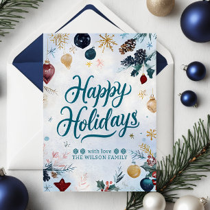 Wasserfarbe Whimsy Festliche Ornamente Weihnachten