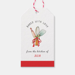 Wasserfarbe Whiskbäcker Holiday Backgift Tags Geschenkanhänger