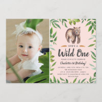 Wasserfarbe Wild One | Girls Foto Geburtstag | Blü