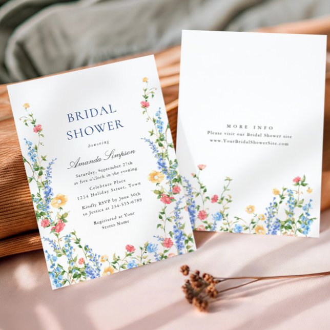 Wasserfarbe Wildblume Boho Brautparty Einladung (Von Creator hochgeladen)