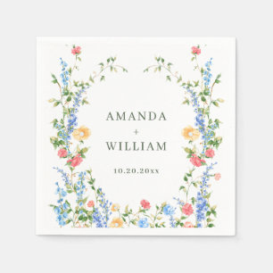 Wasserfarbe Wildblume Boho Wedding Serviette