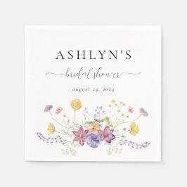 Wasserfarbe Wildblume Brautparty Napkins Serviette