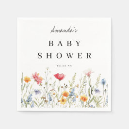 Wasserfarbe Wildblume Kinderdusche Napkins Serviette