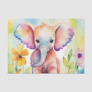 Wasserfarbe Wildtiere Elefant Seidenpapier