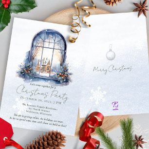 Wasserfarbe Winter Foliage Pine View Einladung