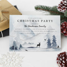 Wasserfarbe Wintergebirge Weihnachtsgebirge Party