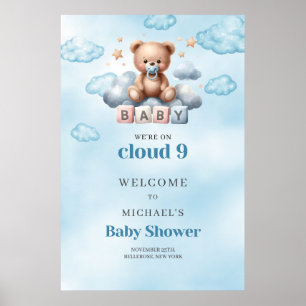 Wasserfarbe wir sind auf Wolke neun Jungen Babydus Poster