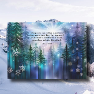 Wasserfarbe Woodland Schrift Christlich Weihnachte Feiertagskarte