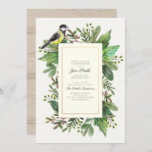 Wasserfarbe Woodsy. Einladung zur Graduationsparte