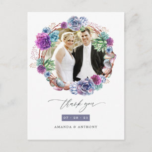 Wasserfarbe Wüsten-Sukkulenten Hochzeit Danke Postkarte