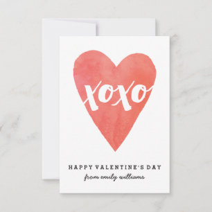 Wasserfarbe XOXO Klassenzimmer Valentine Einladung
