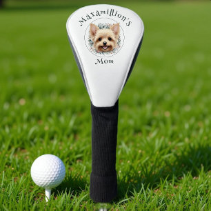 Wasserfarbe Yorkie und Blumenreath Golf Headcover