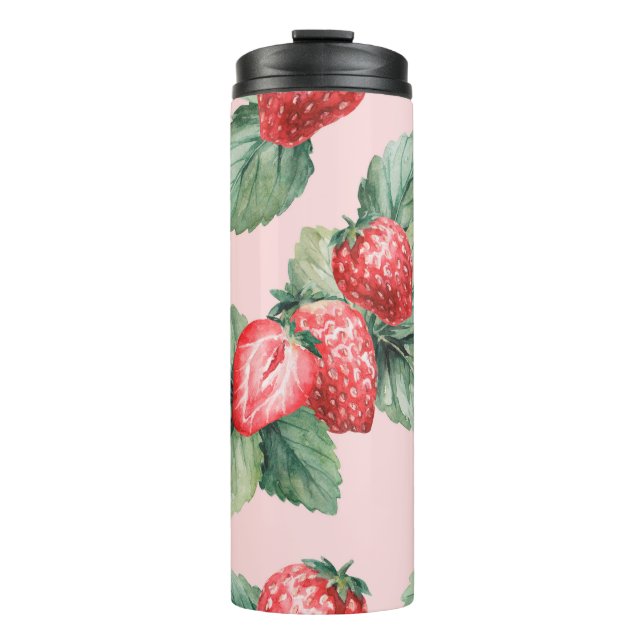 Wasserfarbe zeichnend auf einem Sommerthema reife  Thermosbecher (Vorderseite)