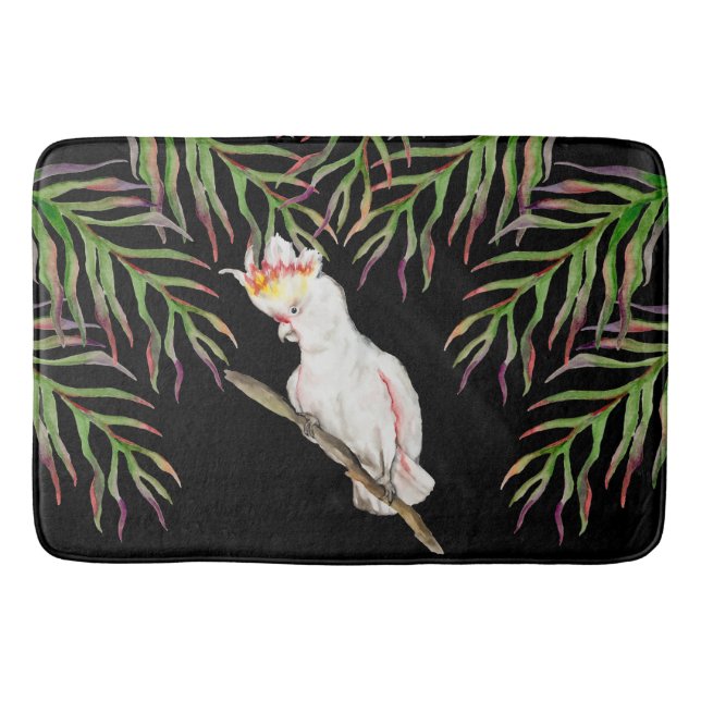 Wasserfarbe zeichnend Kakaduspapagei Badematte (Vorderseite)