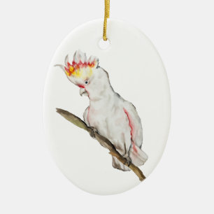 Wasserfarbe zeichnend Kakaduspapagei Keramik Ornament