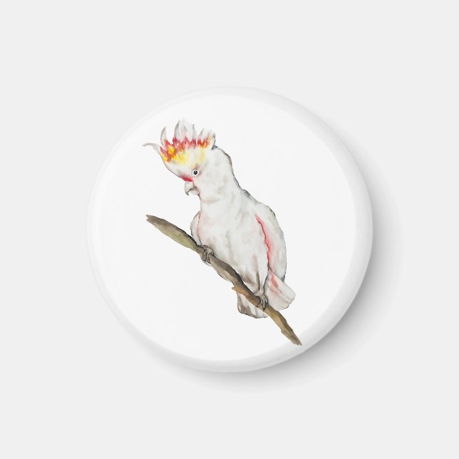 Wasserfarbe zeichnend Kakaduspapagei Magnet (Vorne)