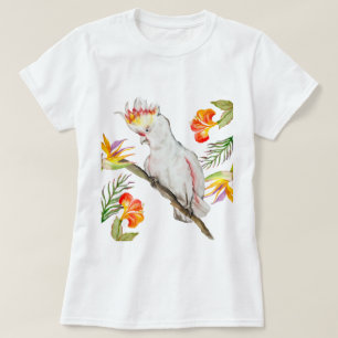 Wasserfarbe zeichnend Kakaduspapagei T-Shirt