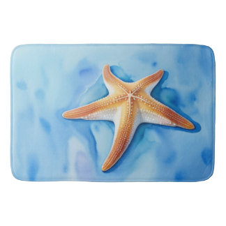 Wasserfarbe Zeichnend Starfish Badematte