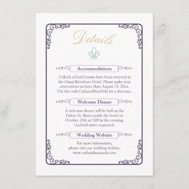 Wasserfarbe Zielort: New Orleans Details Begleitkarte (Vorderseite)