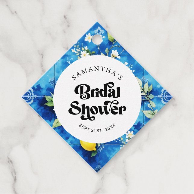 Wasserfarbe Zitrus Zitrus Amalfi Küste Brautparty Geschenkanhänger (Vorderseite)