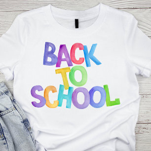 Wasserfarbe zurück zur Schule T-Shirt