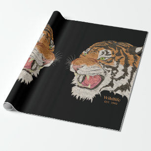 Wasserfarbe zwei wütende Tiger von Angesicht zu An Geschenkpapier