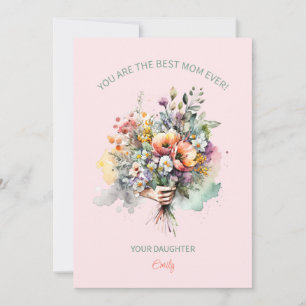 WasserfarbeBlumen Bouquet für Mama Einladung