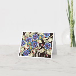 WasserfarbeFlorale Folk Art Notecard Dankeskarte