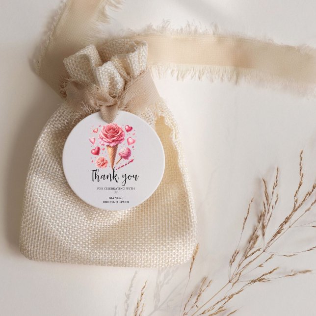 Wasserfarbeis Creme Danke Brautparty Geschenkanhänger (Von Creator hochgeladen)