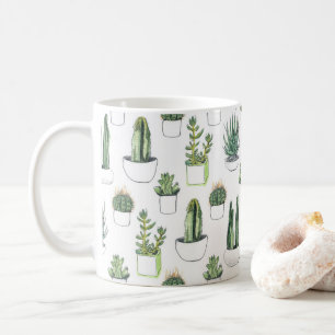 Wasserfarbekakteen u. Succulent Kaffeetasse