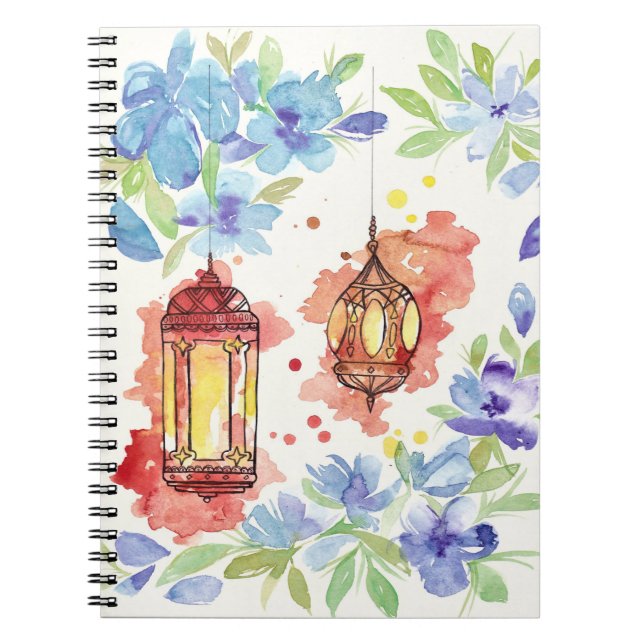 Wasserfarbekunstlaternen Notizblock (Vorderseite)