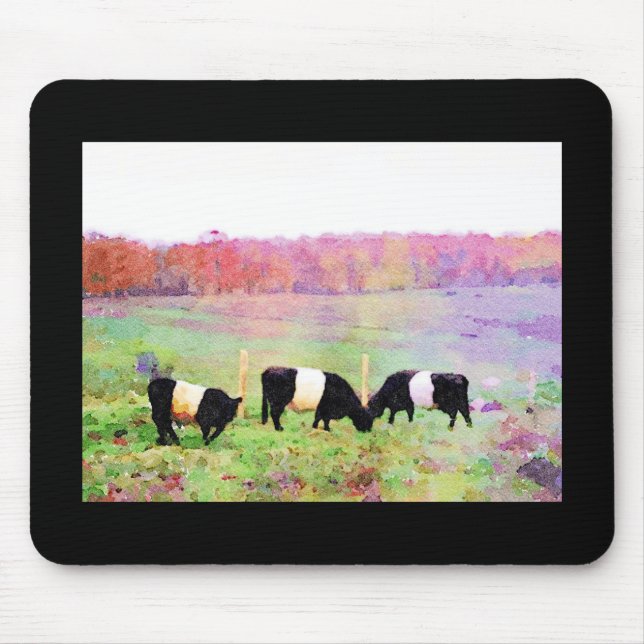 Wasserfarbemalerei von 3 Belties im Herbst Mousepad (Vorne)