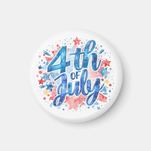 Wasserfarben 4. Juli Patriotisch Magnet