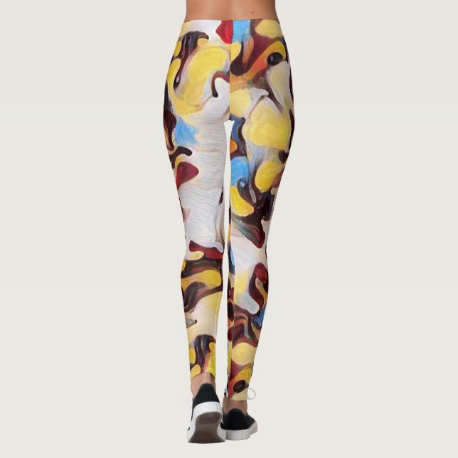 Wasserfarben Abstrakte digitale Kunst Leggings (Rückseite)