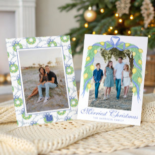 Wasserfarben-Amalfi-Limonen-Girlande-Swags-Foto Feiertagskarte