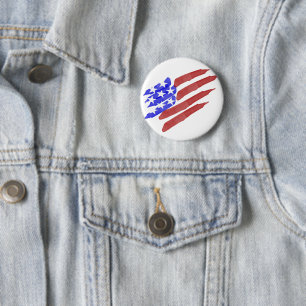 Wasserfarben-Amerikafahne Unabhängigkeitstag Button