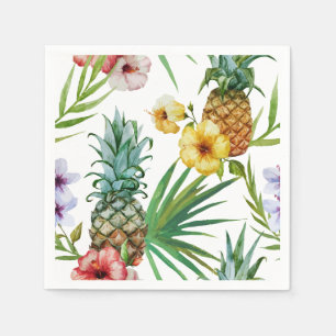 Wasserfarben-Ananas-Muster zum tropischen Hawaii-T Serviette