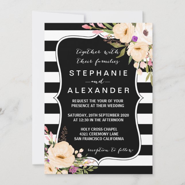 Wasserfarben Anemone Blooms Hochzeitseinladung Einladung (Vorderseite)