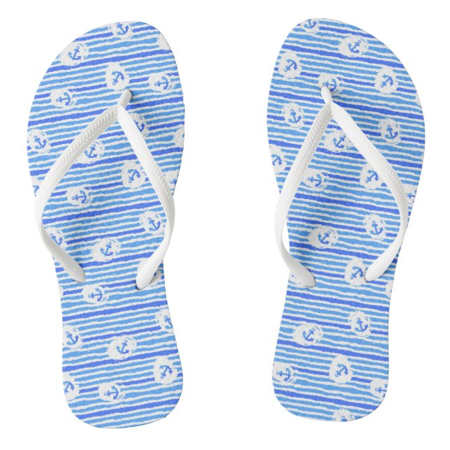 Wasserfarben-Ankermuster 1 Flip Flops (Fußbett)