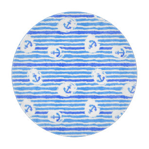 Wasserfarben-Ankermuster 1 Schneidebrett