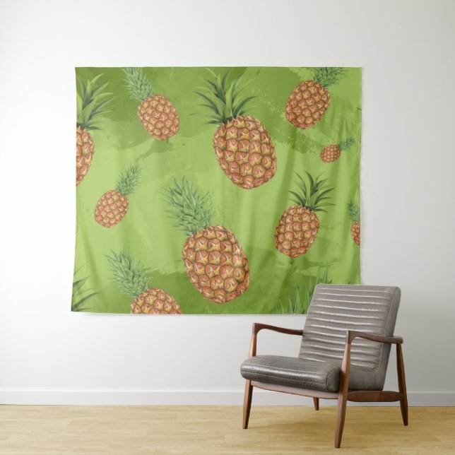 Wasserfarben-Apfelmuster 4 Wandteppich (Beispiel (Horizontal))