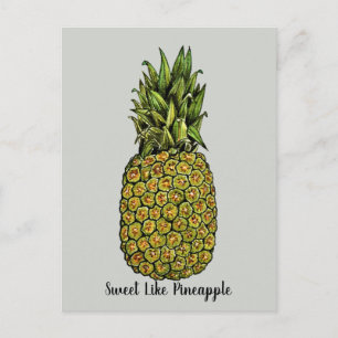 Wasserfarben Art Niedliche Ananas Postkarte