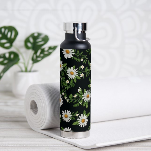 Wasserfarben auf schwarz trinkflasche (Yoga)