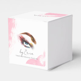 Wasserfarben Auge Pinselstrich Rosa Danke QR Geschenkschachtel