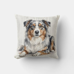 Wasserfarben-Australian-Shepherd-Design-Wurfkissen Kissen