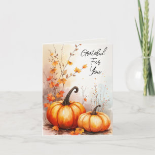 Wasserfarben Autumn Pumpkins Dankbarkeit Dankeskarte